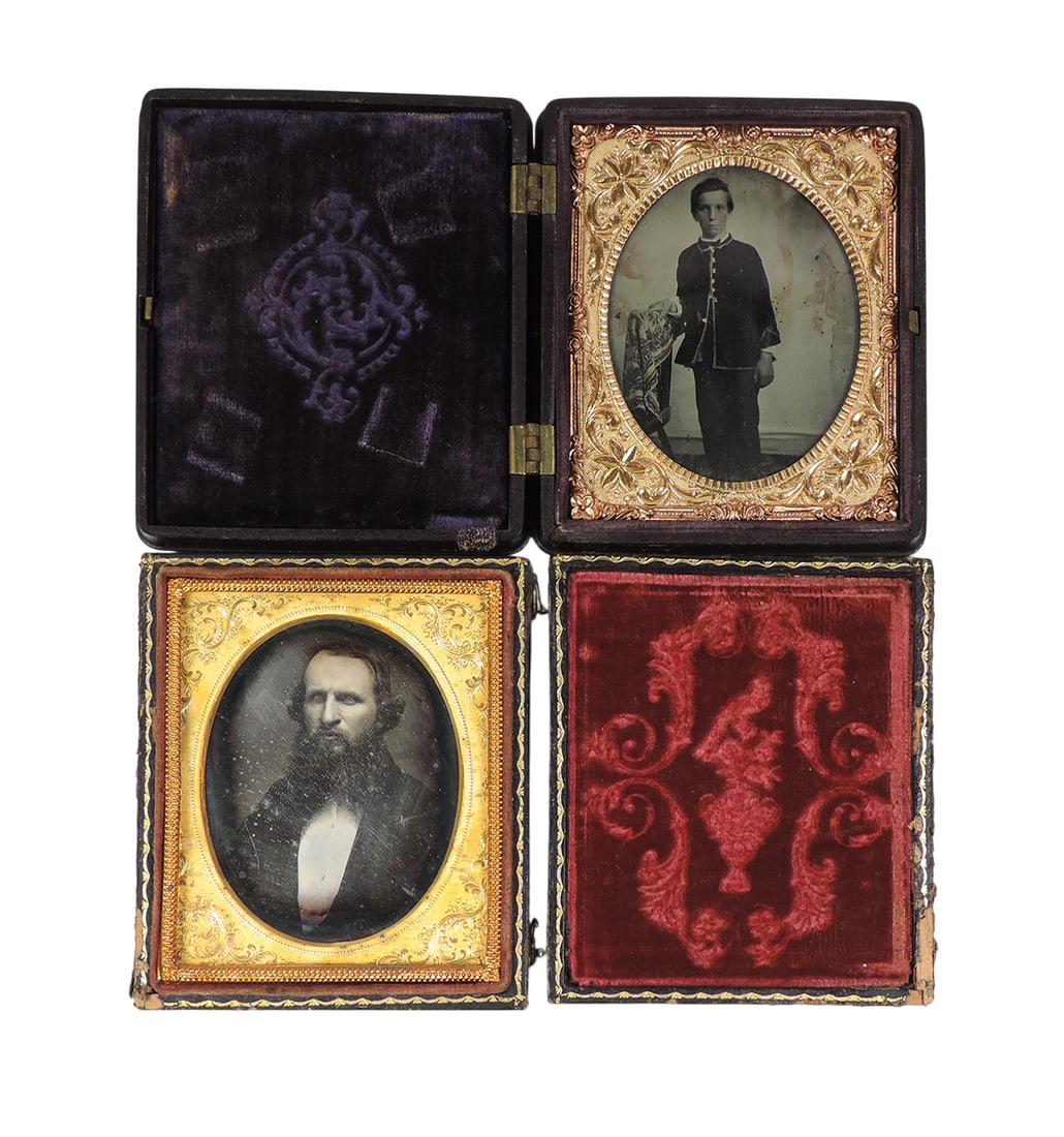 Daguerreotype Cases w/Ambrotypes (2), one thermoplastic by Littlefield, Parsons & Co., Mfg of Dag... (1 of 2)