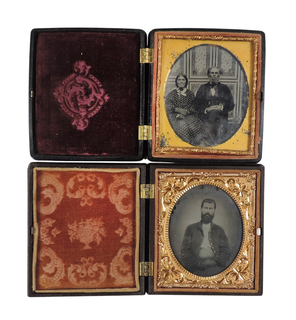 Daguerreotype Cases w/Tintype & Ambrotype (2), highly detailed thermoplastic cases by Littlefield... (1 of 2)