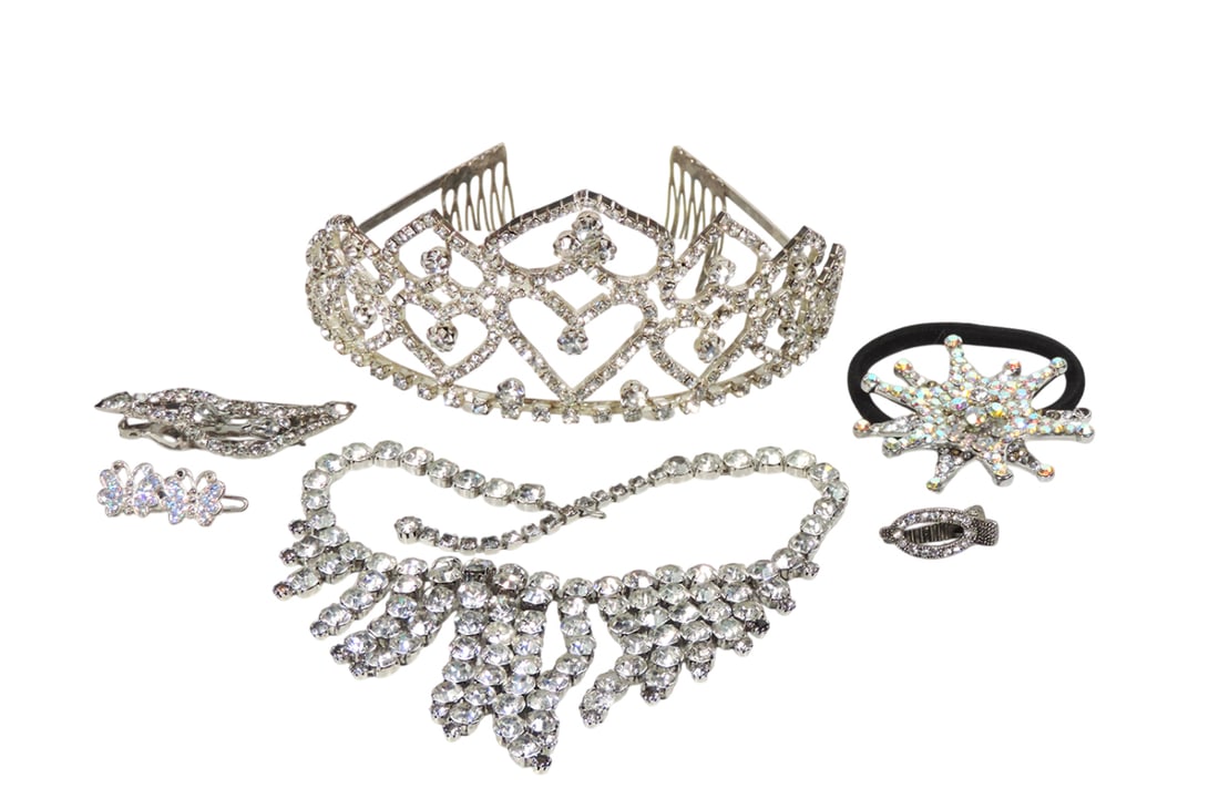 Rhinestone Bridal Jewelry (6), Hair Clips (3), Necklace & Star Hair Tie, all are beautifully desi... (1 of 3)