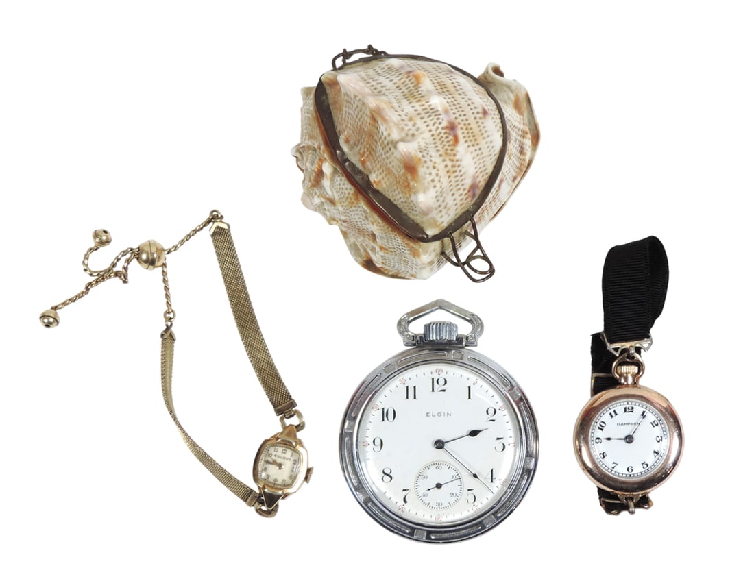 Art Deco Jewelry (4), Bulova Watch, 14K Gold Filled, F605732, mesh band w/adjustable ball chain, ... (1 of 3)