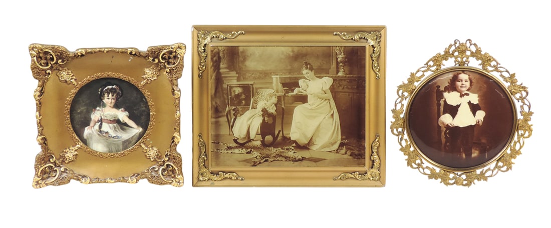 Victorian Framed Prints (3), label on back reads "Interested", Haass & Tesche Chemists and Druggi... (1 of 1)