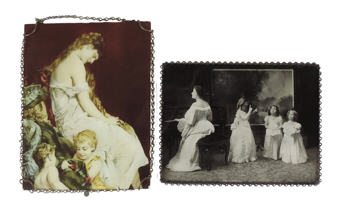 Victorian Chromolithograph & B/W Prints (2), B/W marked "The Musical Trio," prints behind glass, ... (1 of 1)