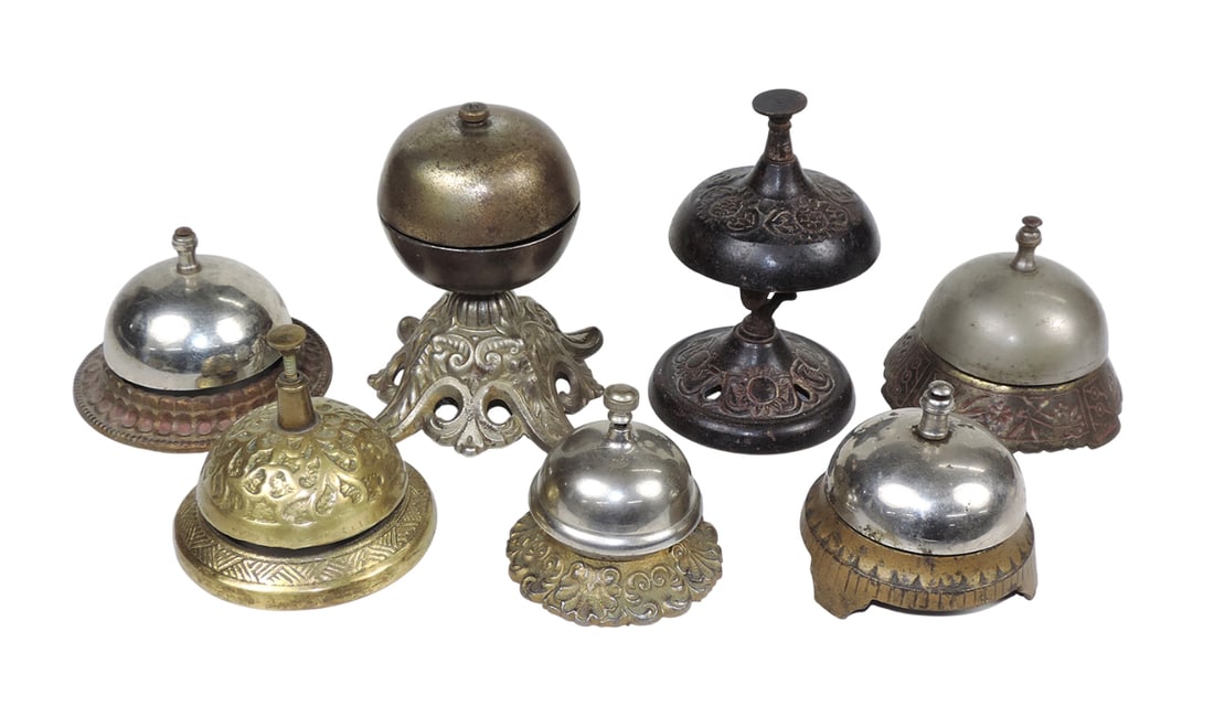 Victorian Call or Service Bells (7), various designs made from brass/cast iron/metal, all w/working (1 of 1)
