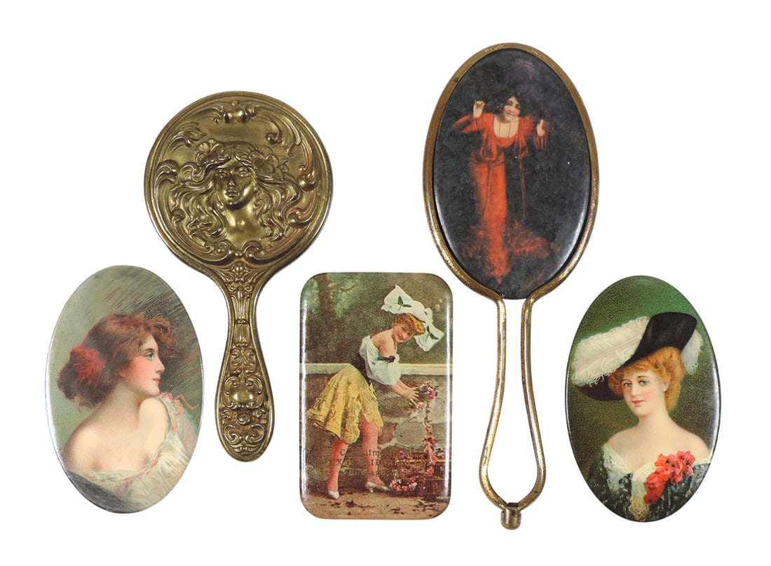 Advertising Pocket Mirror & More (5), Compliments of Dixie Tailoring Co., Chicago, Hand Mirror w/... (1 of 2)
