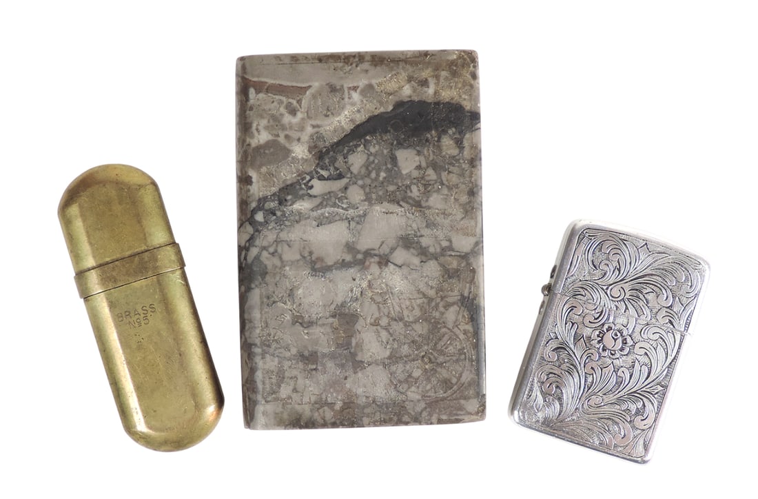 Trench Petrol Lighter (no working mechanism) embossed BRASS No.5/Smoke Stone, PARKA Lighter, Mur... (1 of 4)
