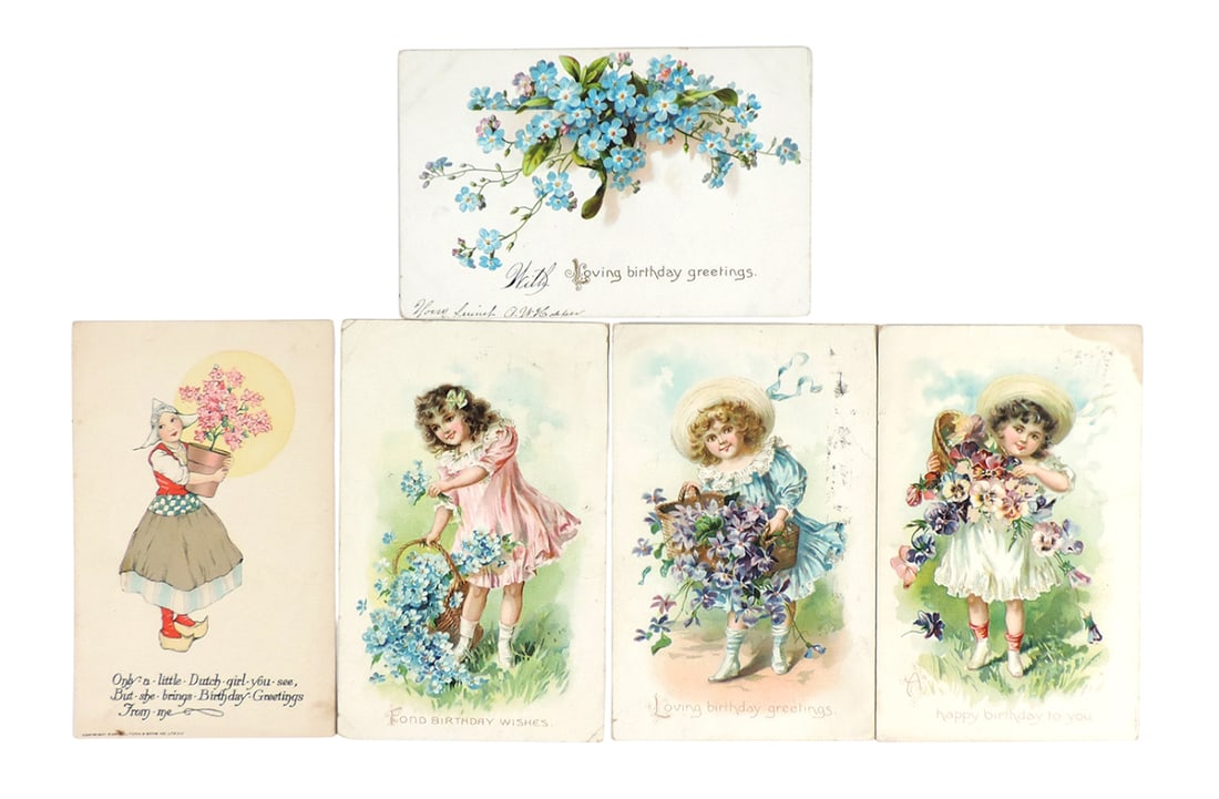 Antique Postcards (56), Birthday, 6 Raphael Tuck's, Titania's Palace, Series I, II, Raphael Tuck ... (1 of 3)
