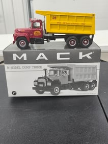 Die Cast Toy, Mack 1960 Model B-61 Dump Truck. "Bards Concrete" First Gear. NIB