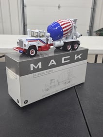 Diecast Toy, Mack R Model Mixer. Stars & Stripes - Red, White & Blue (R. Fredrick) First Gear NIB
