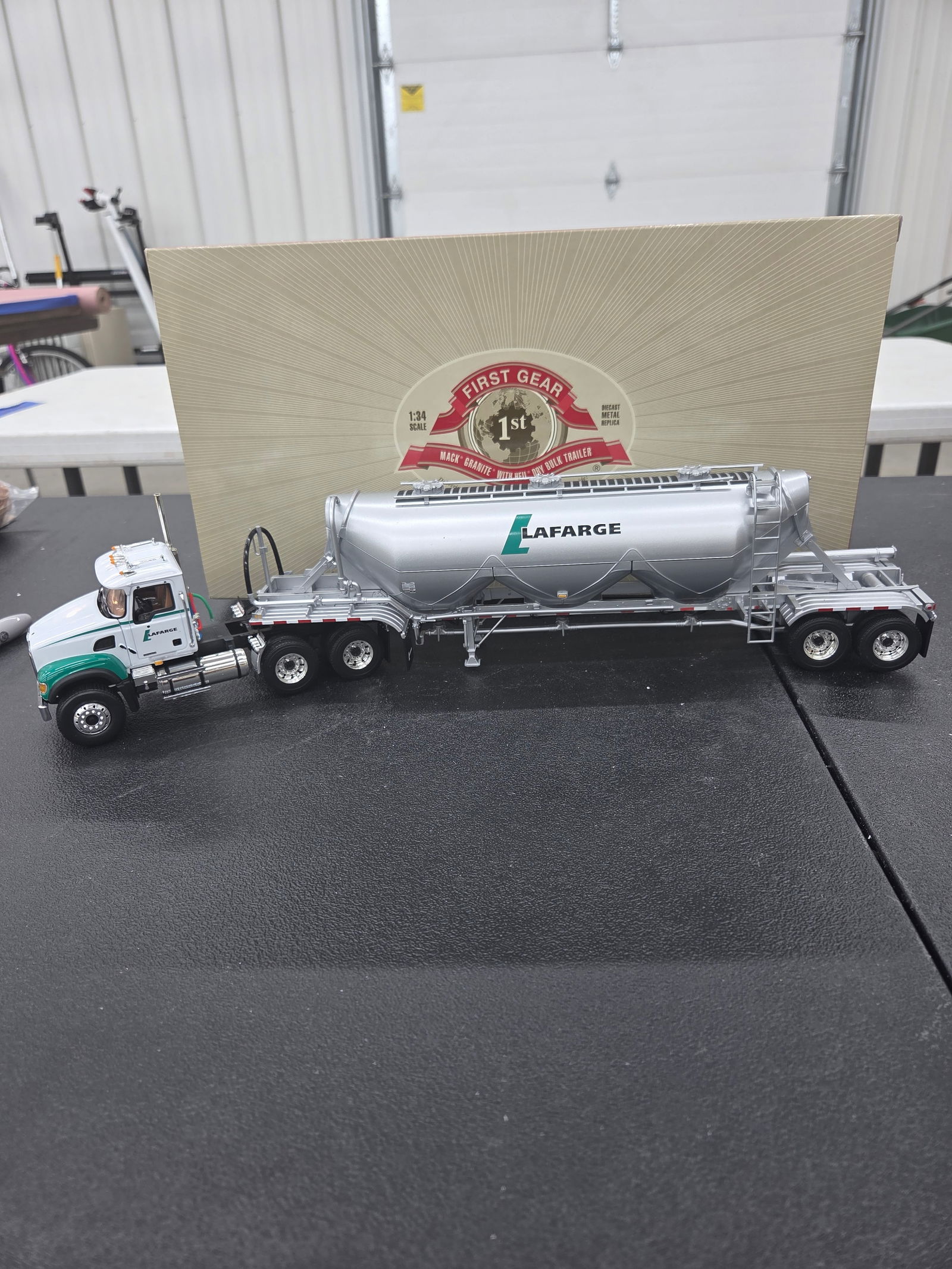 Diecast Toy, - First Gear. Mack Granite with HEIL Dry Bulk Trailer (LAFARGE) NIB: Diecast Toy, - First Gear. Mack Granite with HEIL Dry Bulk Trailer (LAFARGE) NIB