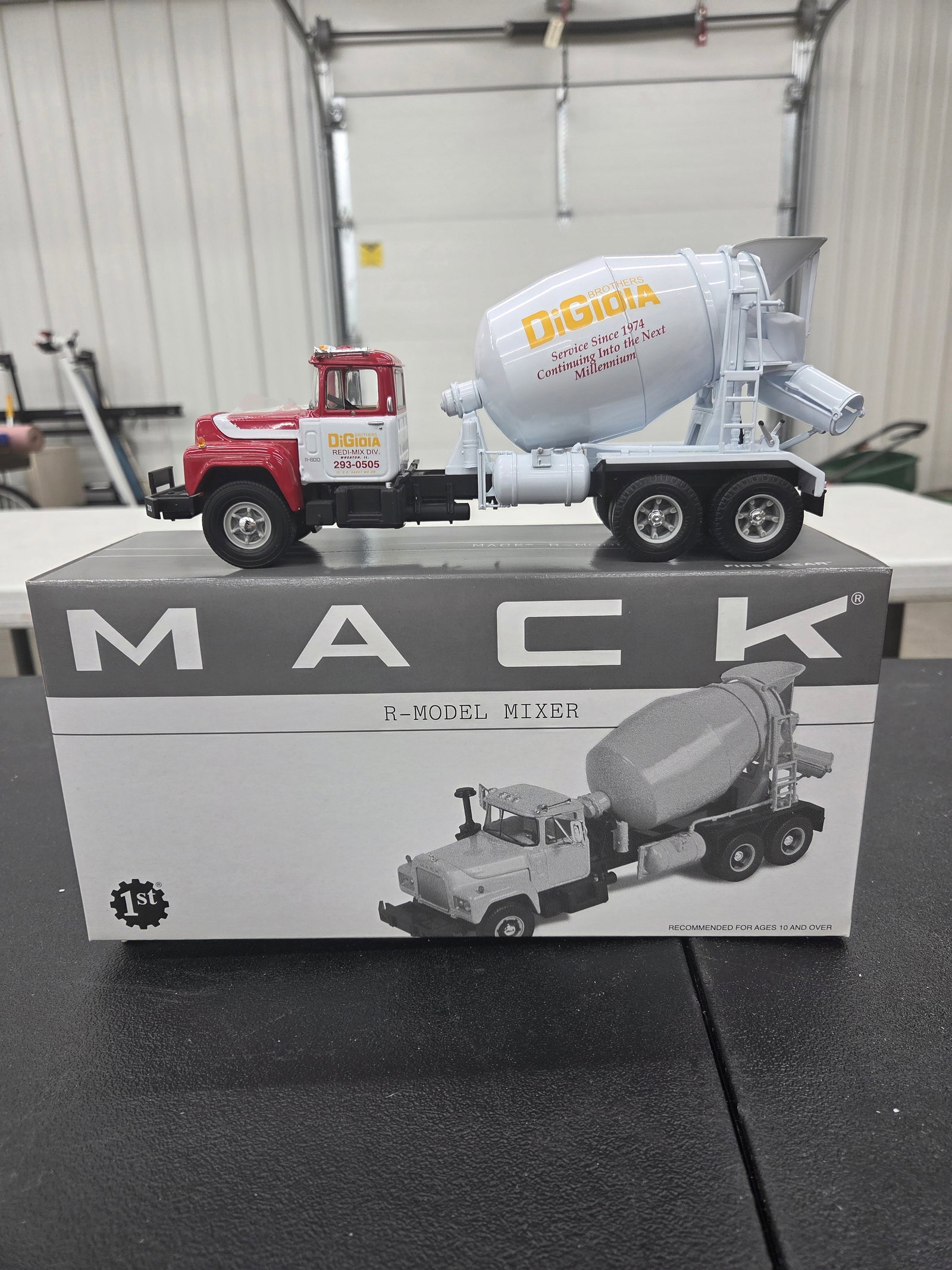 Diecast Toy, First Gear. Mack R-Model Mixer ("DiGioia" Redi-Mix Div.) NIB: Diecast Toy, First Gear. Mack R-Model Mixer ("DiGioia" Redi-Mix Div.) NIB