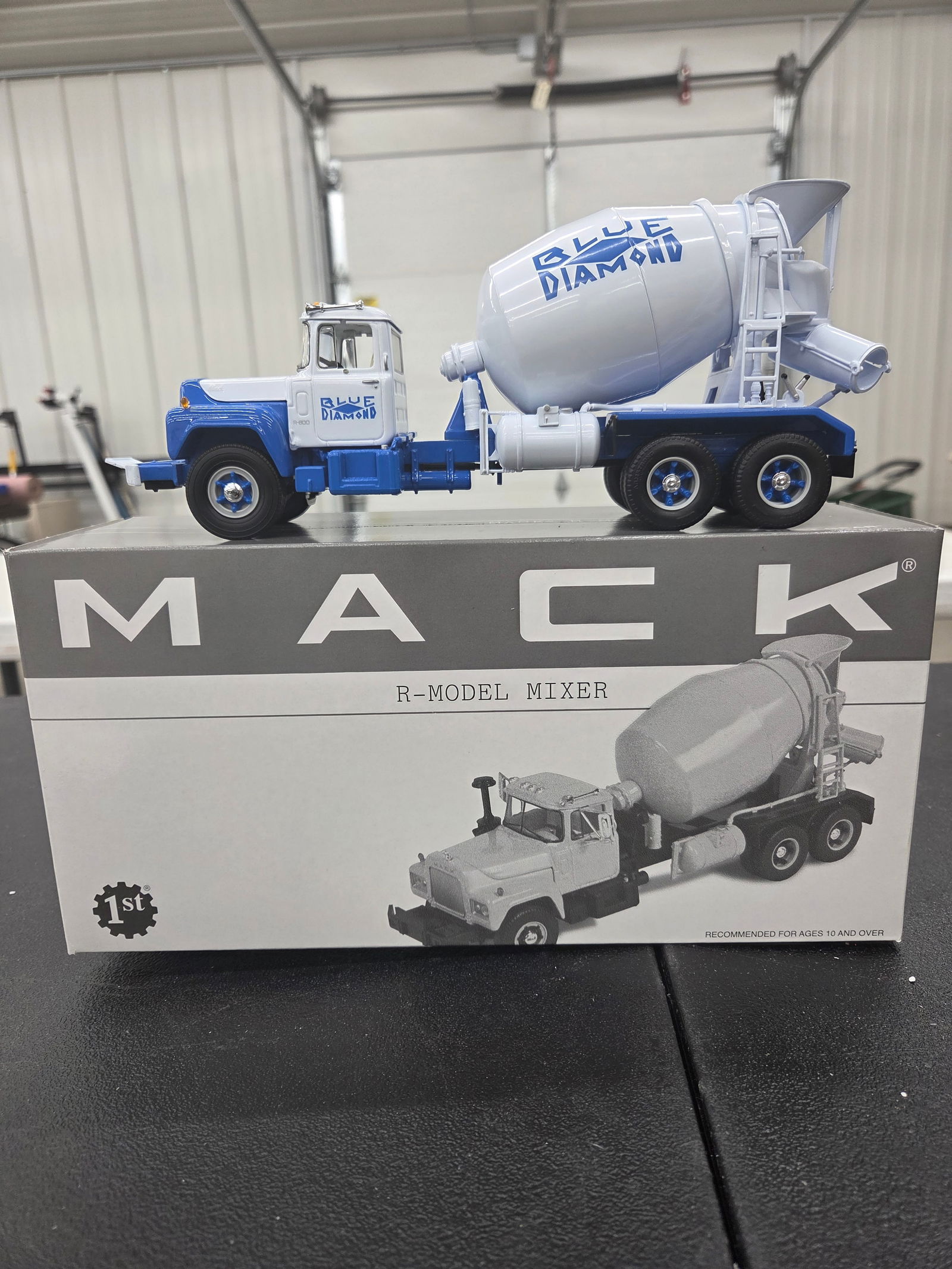 Diecast Toy, First Gear. Mack R-Model  Mixer (Blue Diamond) NIB (1 of 1)