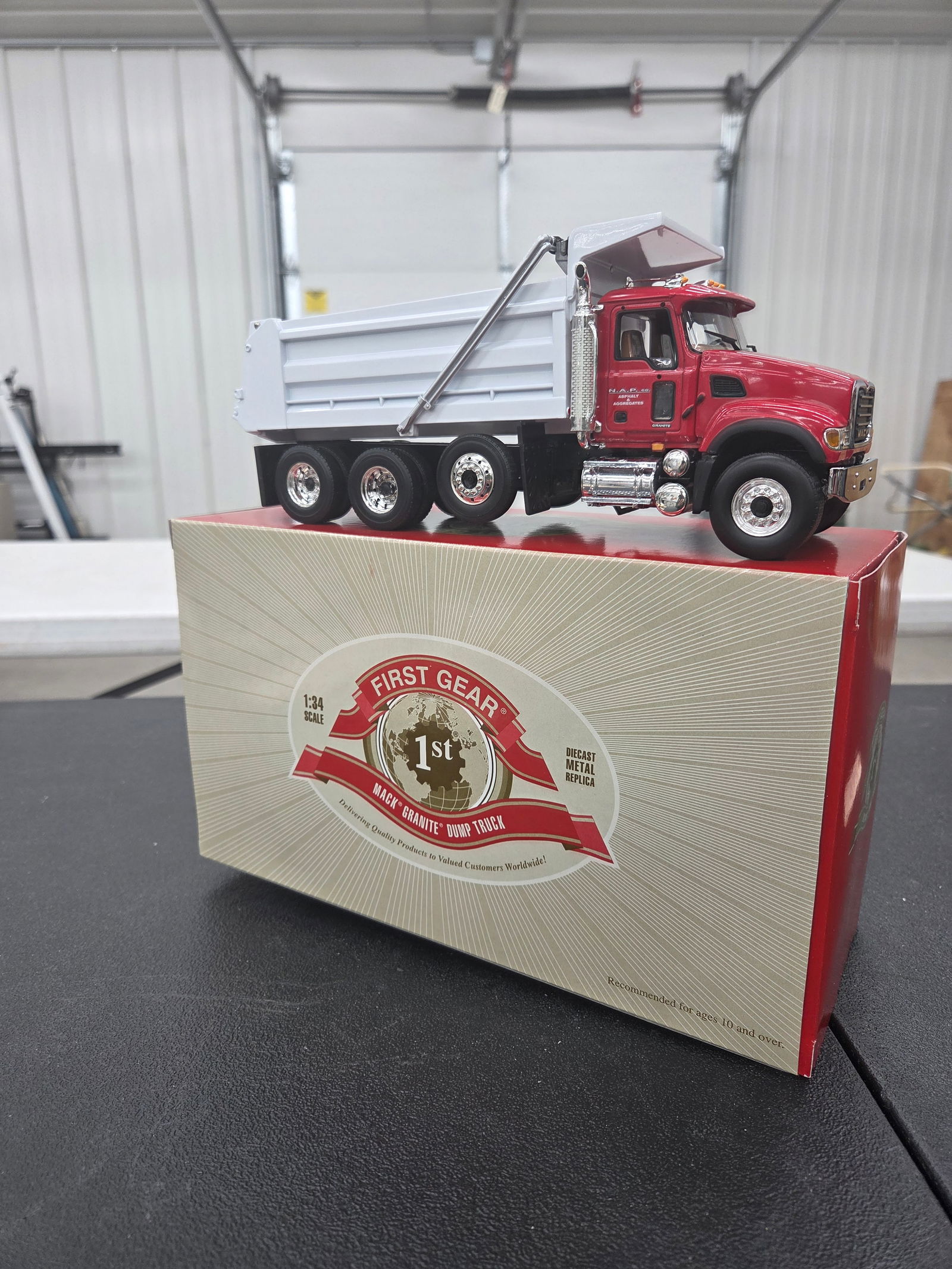 Diecast Toy, First Gear. Mack Granite Dump Truck "N.AP. Co." Asphalt & Aggregates NIB: Diecast Toy, First Gear. Mack Granite Dump Truck "N.AP. Co." Asphalt & Aggregates NIB