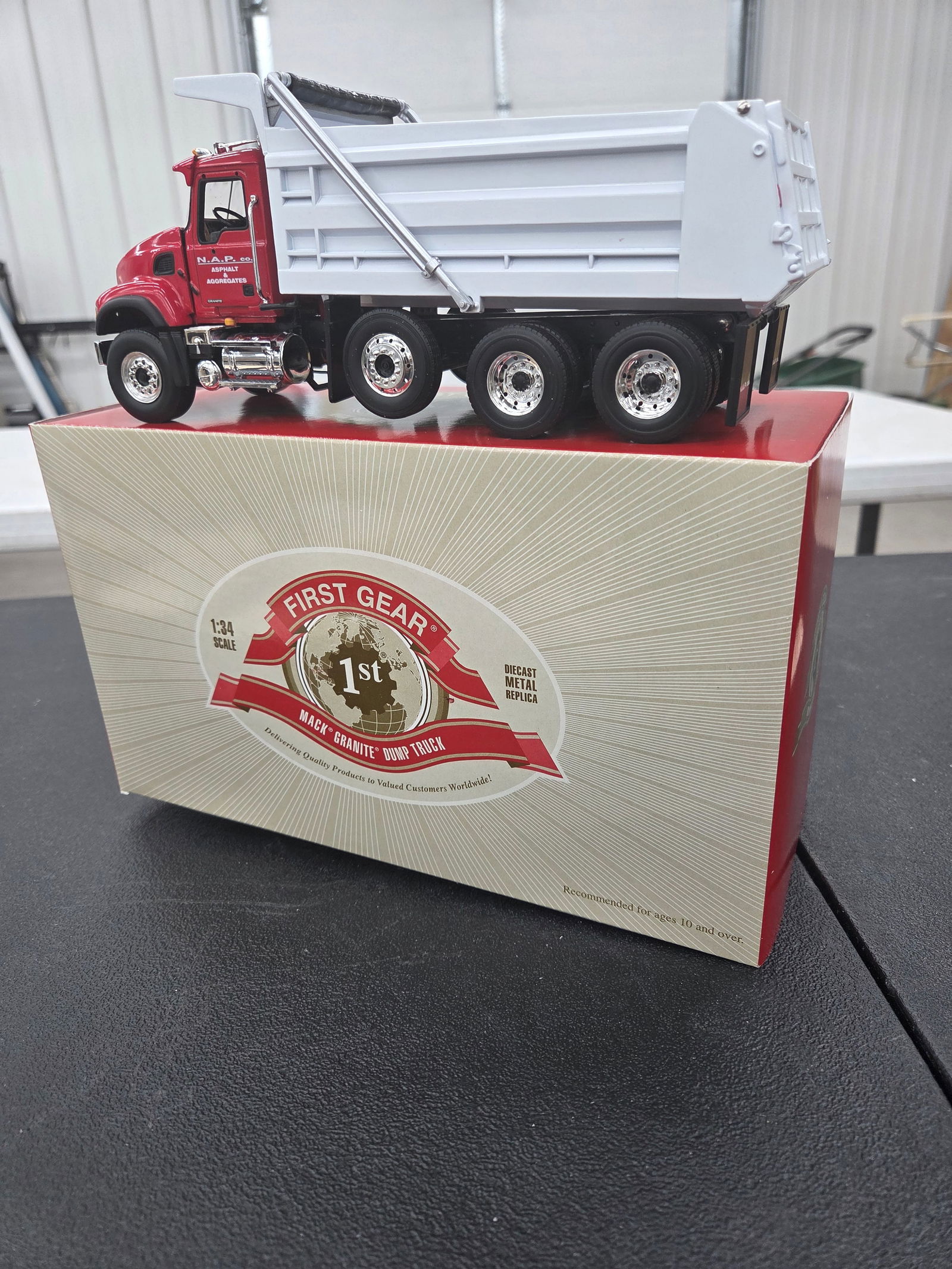 Diecast Toy, First Gear. Mack Granite Dump Truck "N.AP. Co." Asphalt & Aggregates NIB: Diecast Toy, First Gear. Mack Granite Dump Truck "N.AP. Co." Asphalt & Aggregates NIB