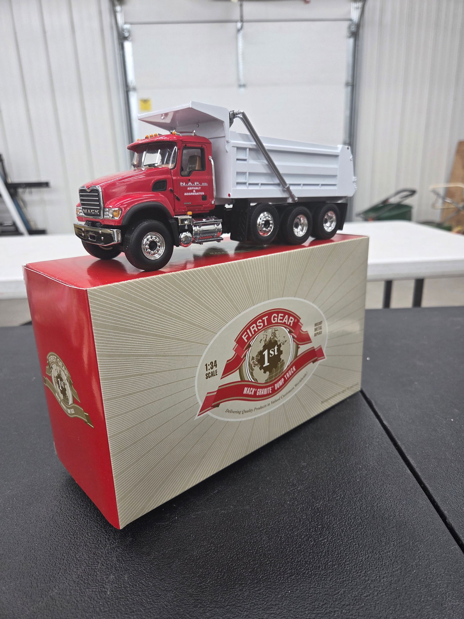 Diecast Toy, First Gear. Mack Granite Dump Truck "N.AP. Co." Asphalt & Aggregates NIB: Diecast Toy, First Gear. Mack Granite Dump Truck "N.AP. Co." Asphalt & Aggregates NIB