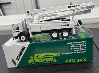 Die Cast model. "Schwing" KVM 34 X, concrete pump truck NIB