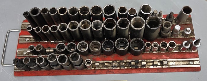 Impact 6 point and 12 point deep sockets, It includes miscellaneous sockets and set of swivel