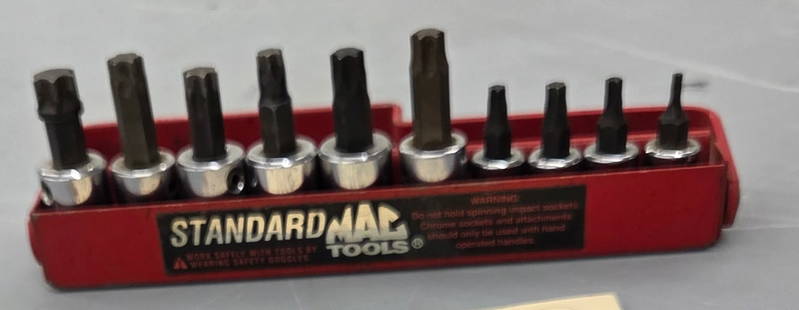 Set of Mac Torx bits. 3 inch drive. Good condition: Set of Mac Torx bits. 3/8 inch drive. Good