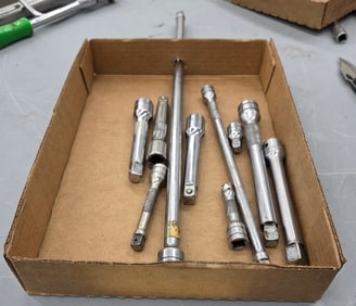 Extensions 1/2 inch drive. Snap on and craftsman, 10 pieces varying lengths all in good condition.