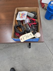 box of mics. Automotive electrical test devices.