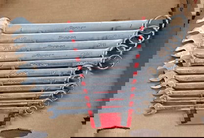 Set of snap on combination wrenches 3/8 to 1 inch VG Cond