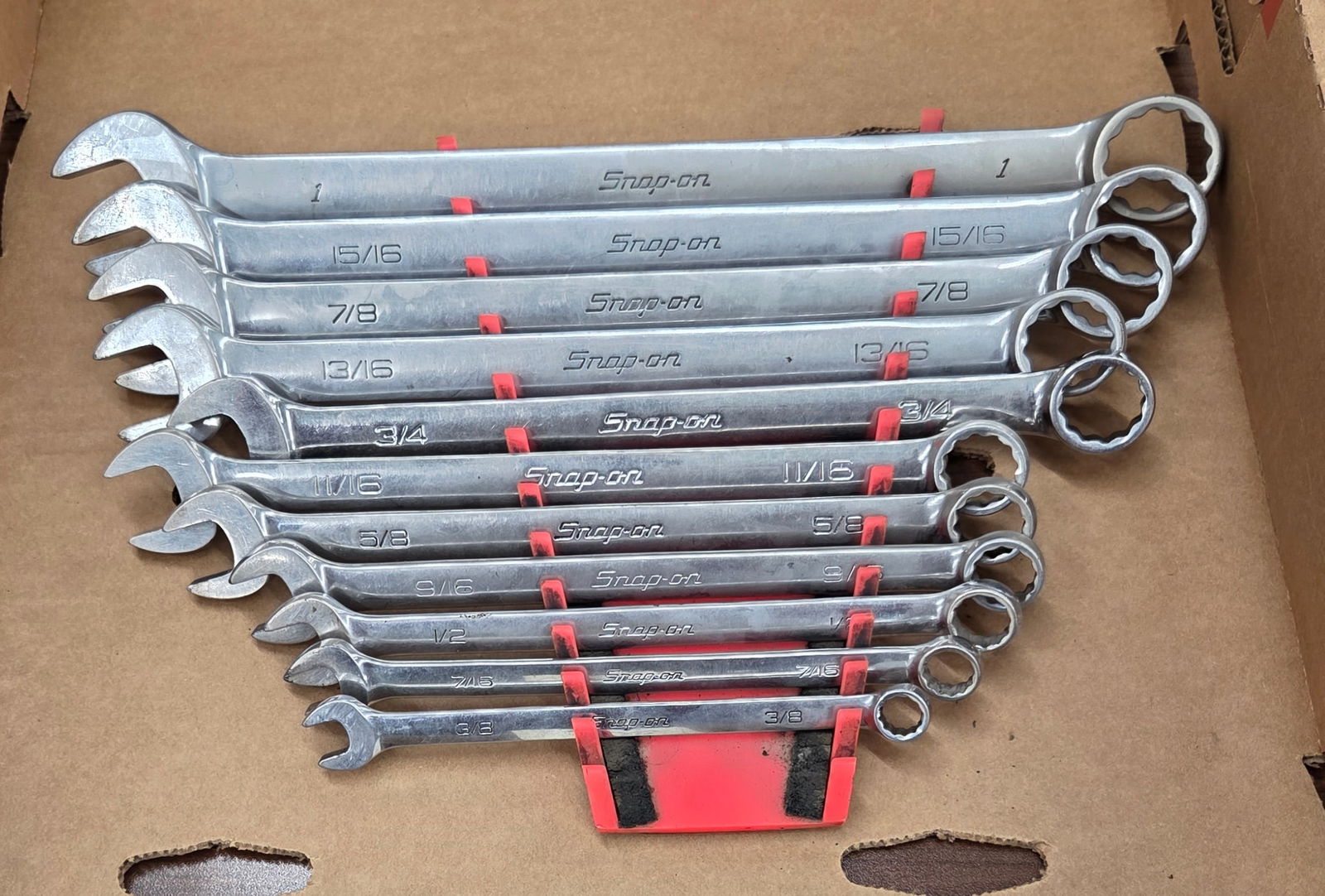 Set of snap on combination wrenches 3/8 to 1 inch VG Cond (1 of 1)