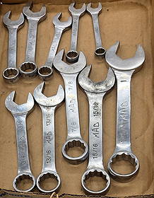 Set of short snap on combination wrenches: Set of short snap on combination wrenches
