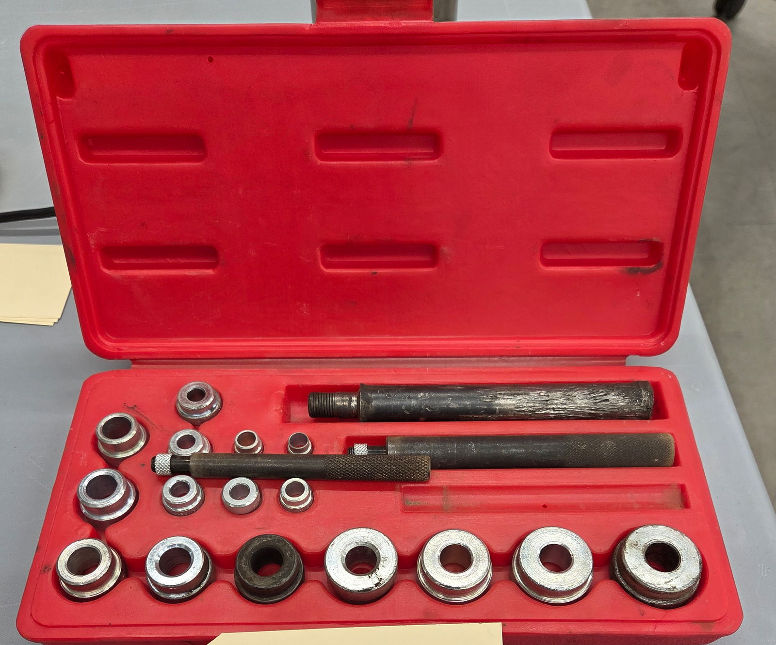Bushing, bearing and seal driver kit for "Smaller Bushings & Bearings".: Bushing, bearing and seal driver kit for "Smaller Bushings & Bearings".