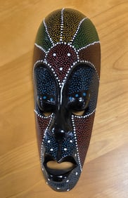 Hand carved wooden tribal mask. Excellent condition