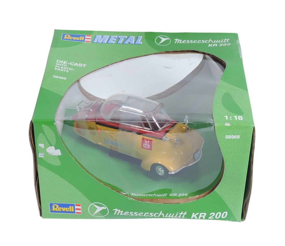 Toy Car, Revell Metal, Messerschmitt KR 200, 08968, Scale 1:18, c.1950's-60's, NIB, H 5 x W 8.25.: Toy Car, Revell Metal, Messerschmitt KR 200, 08968, Scale 1:18, c.1950's-60's, NIB, H 5 x W 8.25. 