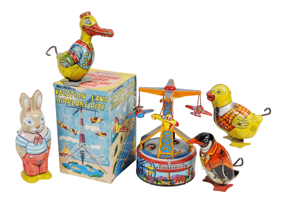 Toys (5), 4 by J. Chein & Co., Made in USA, Vacation Land Airplane Ride w/orig box, No. 2049, Mad... (1 of 1)