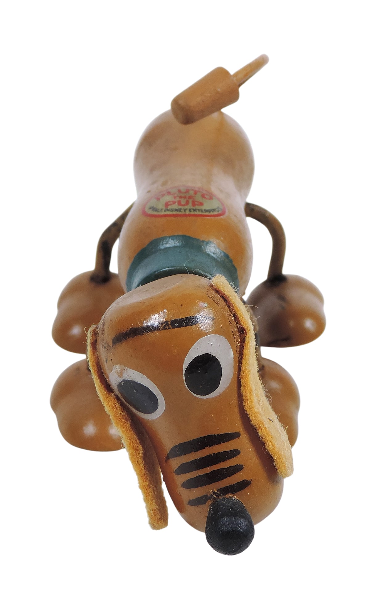 Pluto The Pup, ©Walt Disney Enterprises, jointed wood/rubber/felt, c.1930s, Exc cond w/minor ag - 3