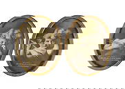 Cupid Awake & Cupid Asleep tin framed advertising pictures from Peoples State Bank Butterfield, M...: Cupid Awake & Cupid Asleep tin framed advertising pictures from Peoples State Bank Butterfield, Minn, c. early 1900s, VG cond, H 4.5 in.