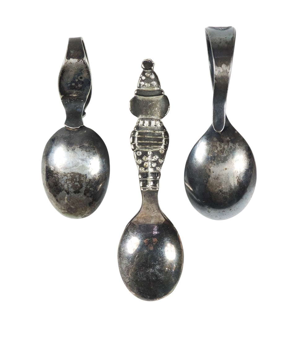 Baby Flatware (3), Silver-Plated, unmarked embossed clown figure, embossed W.M. ROGERS & SONS & e... - 2