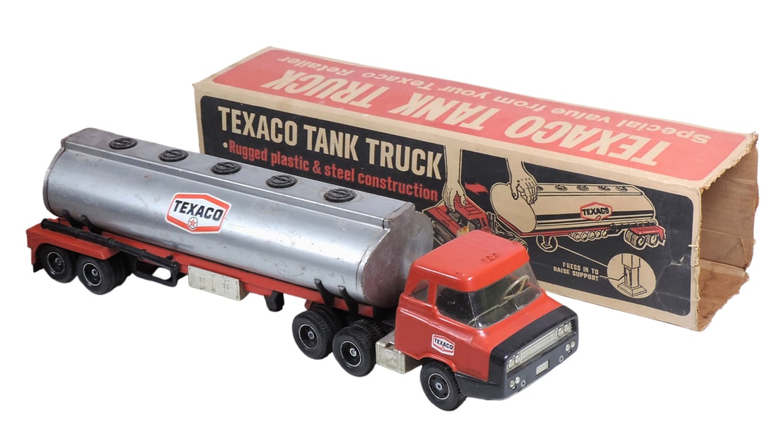 Toy Truck, Texaco Tanker in orig box, plastic/steel, Park Plastics Co., Linden, N J, c.1960-1970s... (1 of 3)