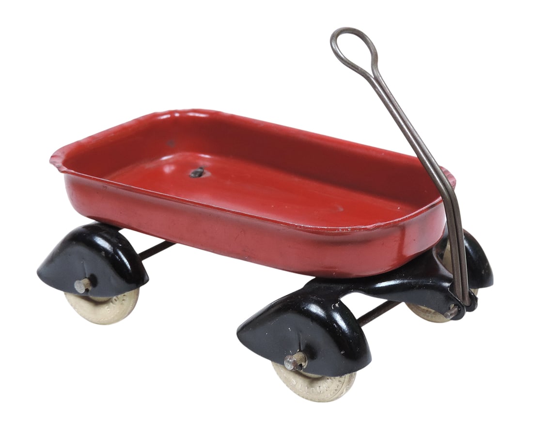 Toy Wyandotte Wagon, pressed steel, All Metal Products, c.early 1900s, Exc cond, w/tongue down L ...: Toy Wyandotte Wagon, pressed steel, All Metal Products, c.early 1900s, Exc cond, w/tongue down L 8 in. 