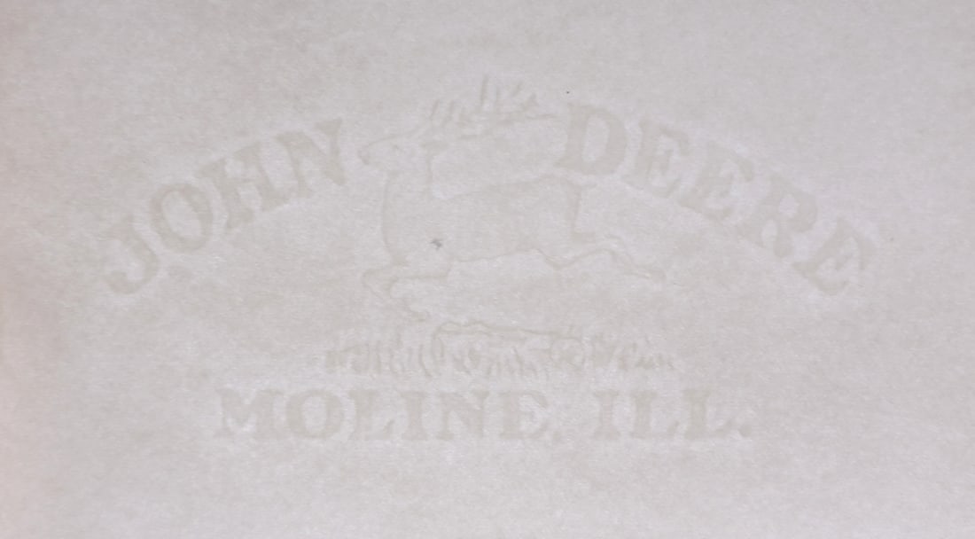John Deere Plow Company Letterhead, NOS, c.mid 1900s, Exc cond, H 11 in. - 2