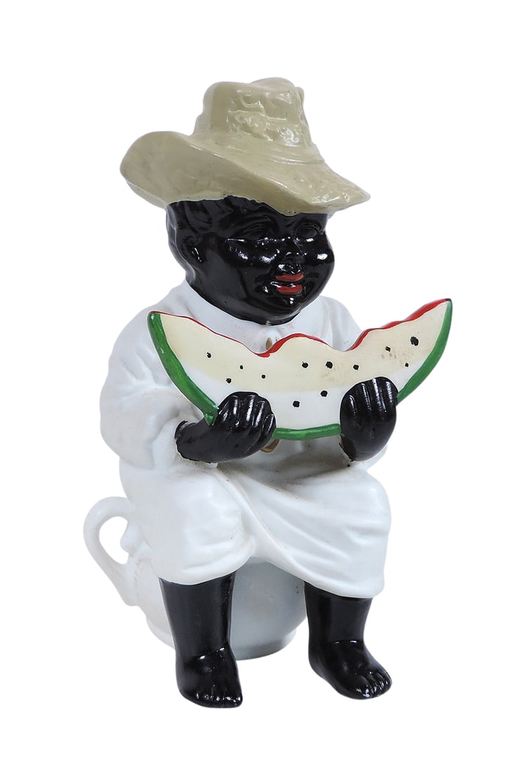 Black Americana bisque figure, embossed Occupied Japan, Exc cond, up to H 5 in.: Black Americana bisque figure, embossed Occupied Japan, Exc cond, up to H 5 in. 