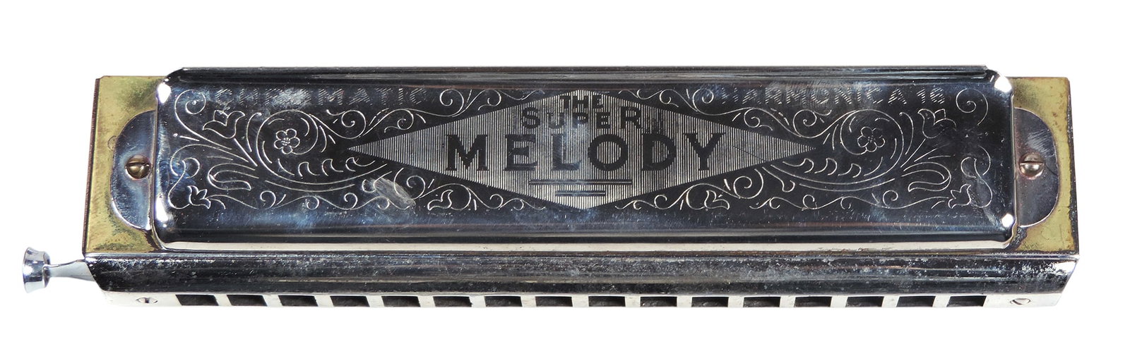 Harmonica, Chromatic Harmonica No. 4, The Super Melody, Made in Italy by Mancini Pesaro, c.early ... - 3