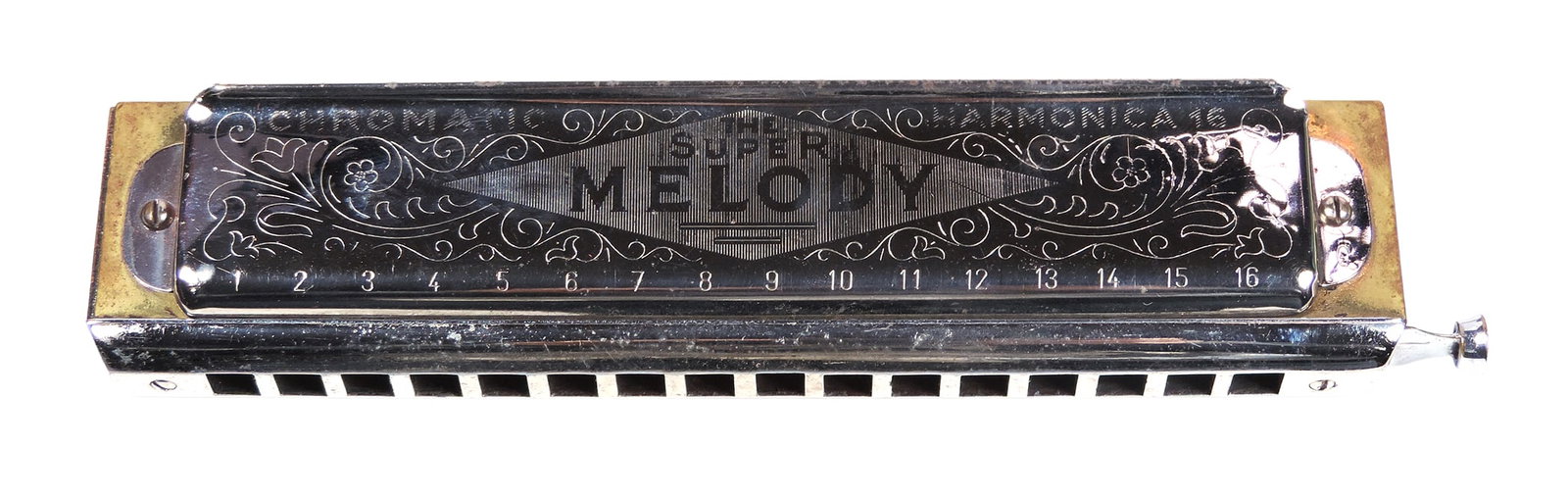 Harmonica, Chromatic Harmonica No. 4, The Super Melody, Made in Italy by Mancini Pesaro, c.early ... - 4