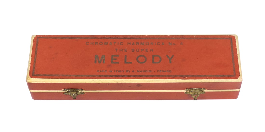 Harmonica, Chromatic Harmonica No. 4, The Super Melody, Made in Italy By Mancini Pesaro, c.early ... - 2