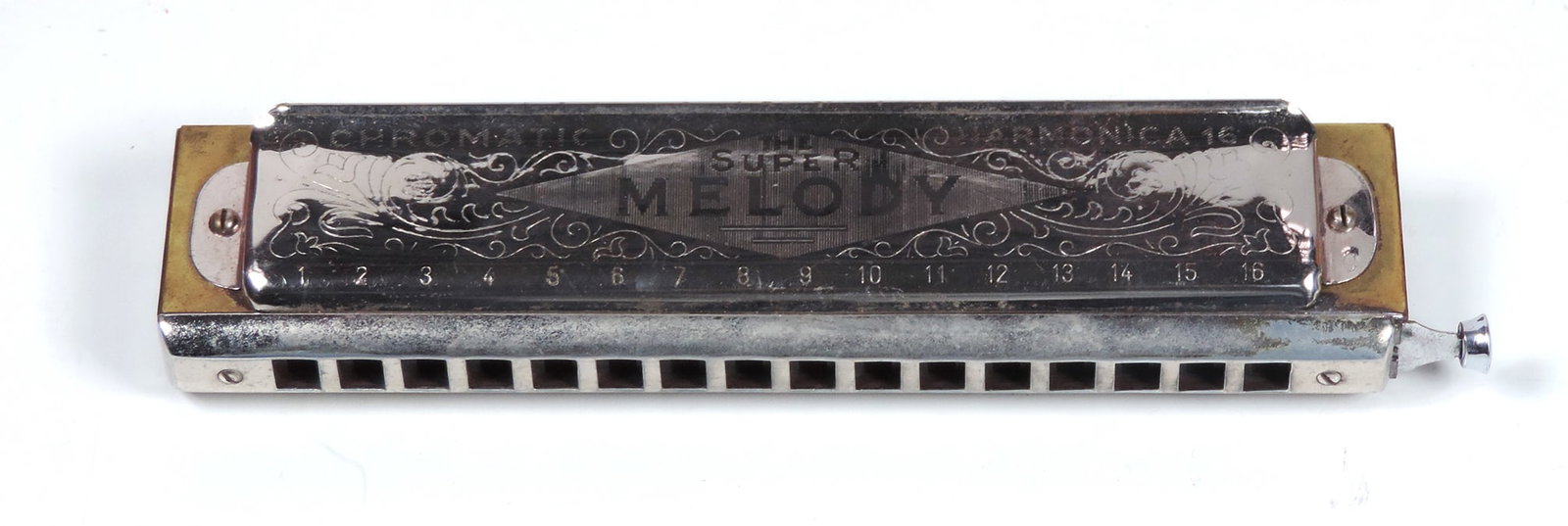 Harmonica, Chromatic Harmonica No. 4, The Super Melody, Made in Italy By Mancini Pesaro, c.early ... - 3
