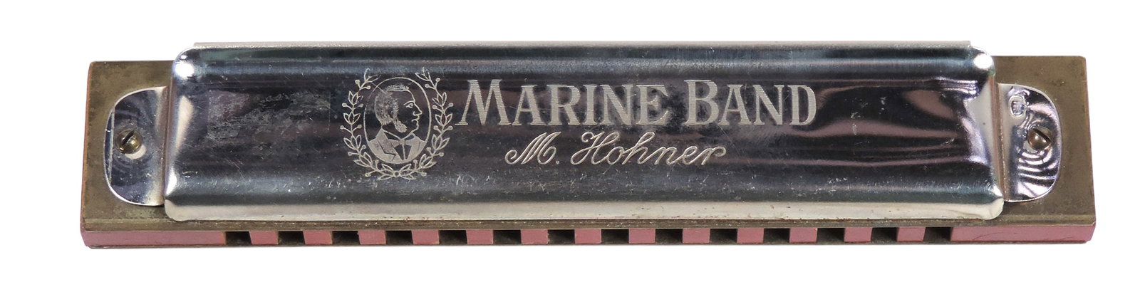 Harmonica, Marine Band No. 365, Made by M. Hohner, Made in Germany, metal/wood, c.early 1900s, VG... - 4
