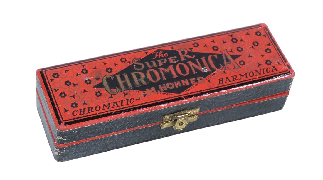 Harmonica, The Super Chromonica, M. Hohner, Made in Germany, metal/wood, c.early 1900s, VG cond, ... - 2