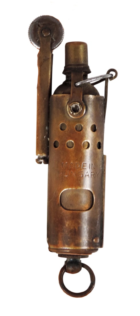 Military Trench Lighter, NEVERFAIL, embossed Made in Hungary, operated by a wheel mechanism, brass, - 2