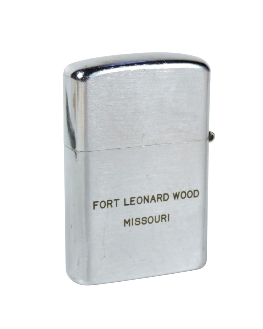 Advertising Cigarette Lighter, Fort Leonard Wood VULCAN, Advertises Perfection Blue Devils Above ... - 2