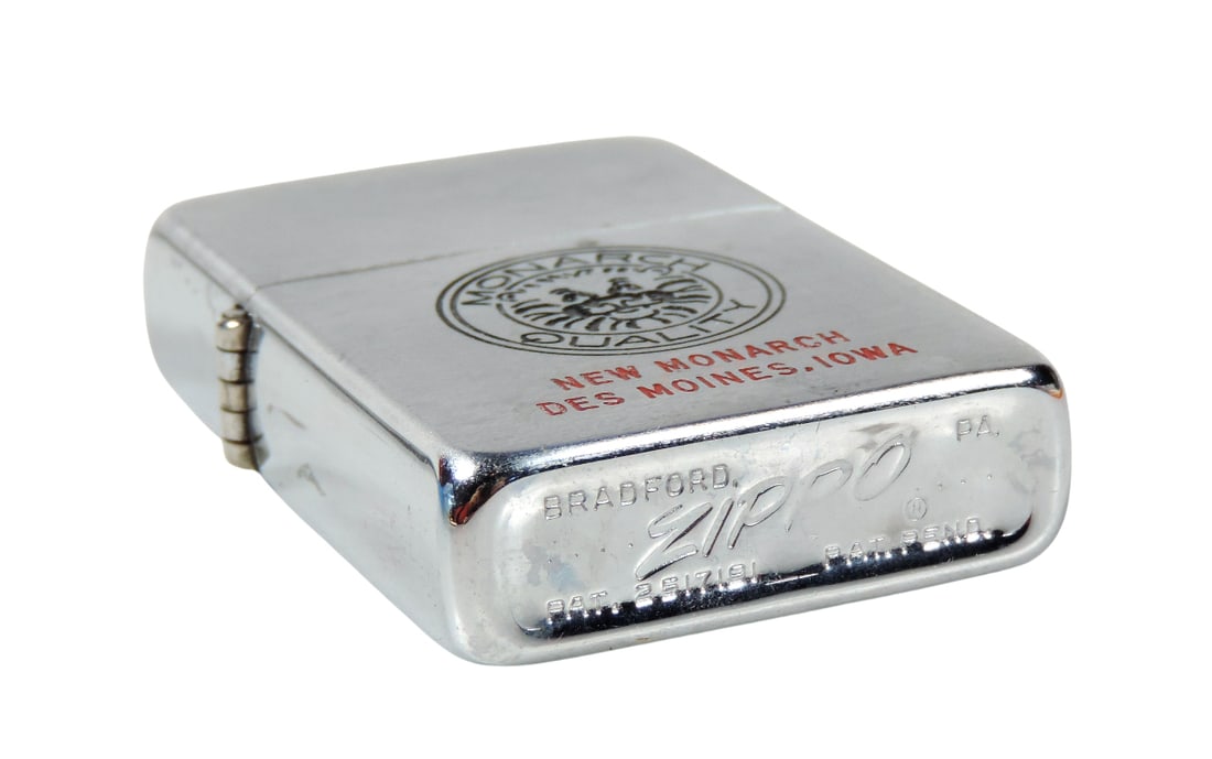 Advertising Cigarette Lighter, New Monarch ZIPPO, embossed Monarch Quality New Monarch Des Moines... - 3