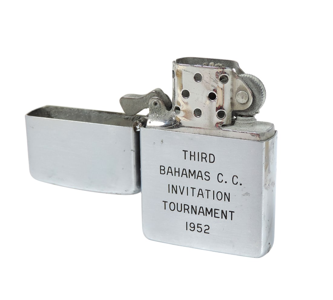 Advertising Cigarette Lighter, Third Bahamas, C.C. Invitation Tournament 1952, embossed ZIPPO Mfg... - 2