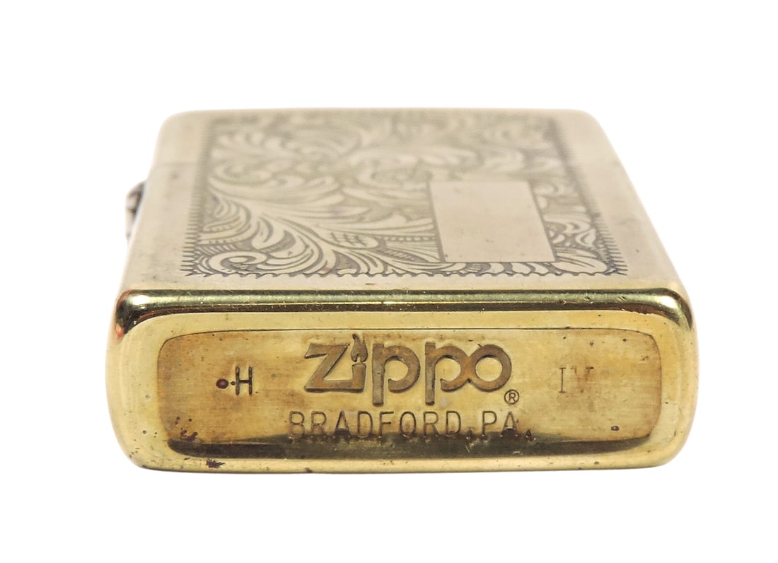 Cigarette Lighter, Zippo Venetian Pocket Lighter, Bradford, PA-USA, embossed H IV, polish brass f... - 3