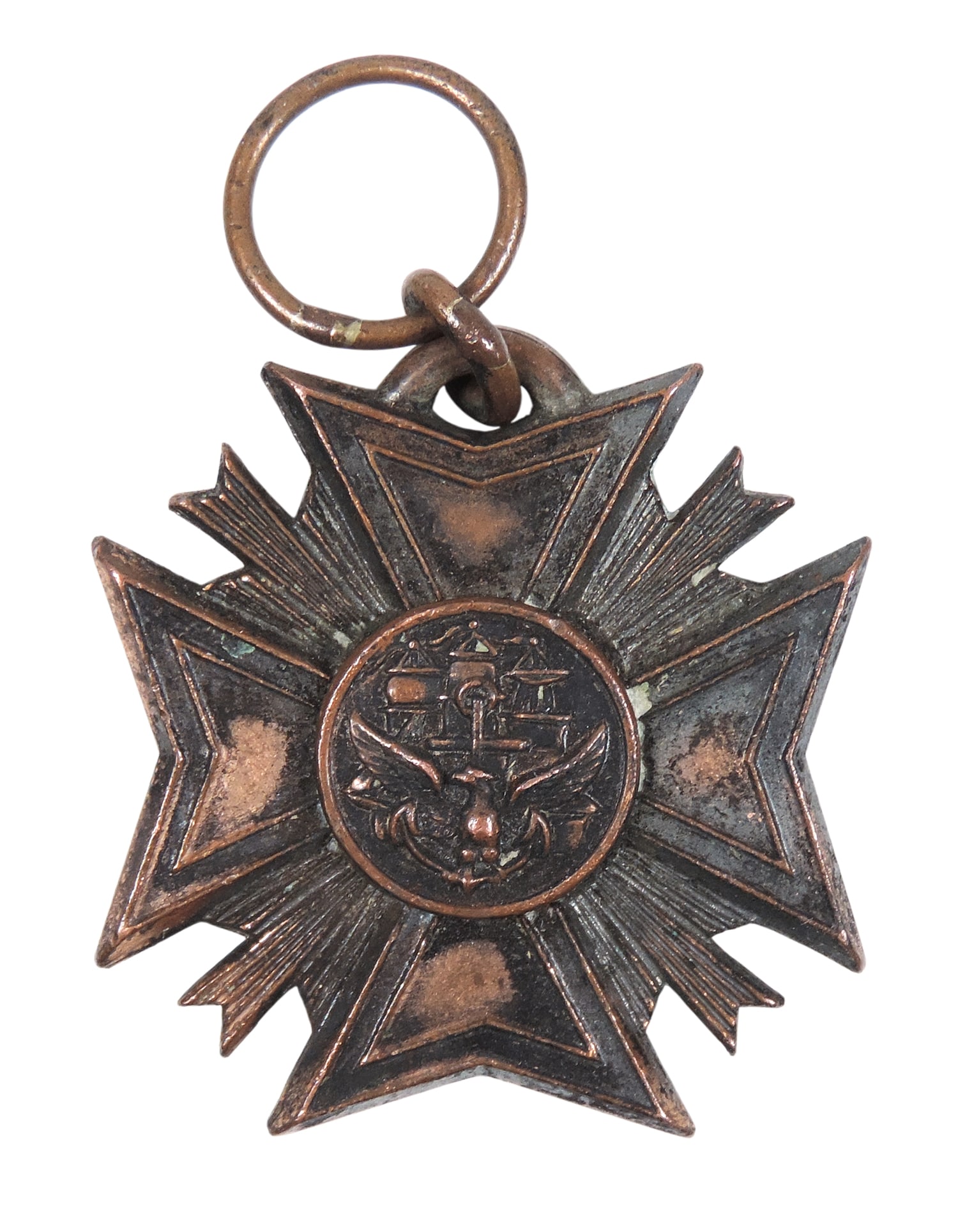 WW2 Veterans of Foreign Wars (VFW) Eighth Corps Metal, Cross of Malta, brass, embossed, WWII era,... - 2