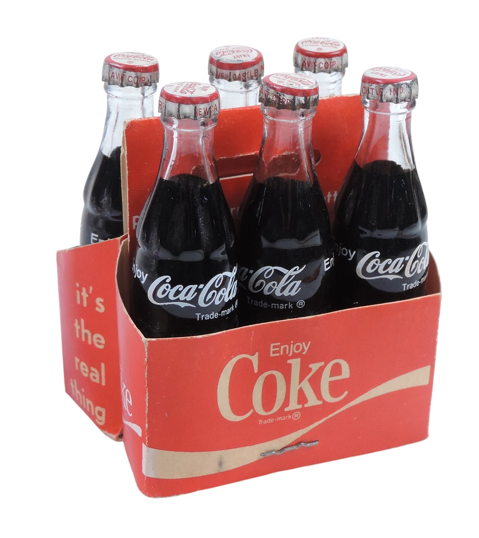 Coca-Cola Novelty, Miniature Coca-Cola Glass Bottle/Cardboard Carrier, Coca-Cola Trade Mark ® o - 2